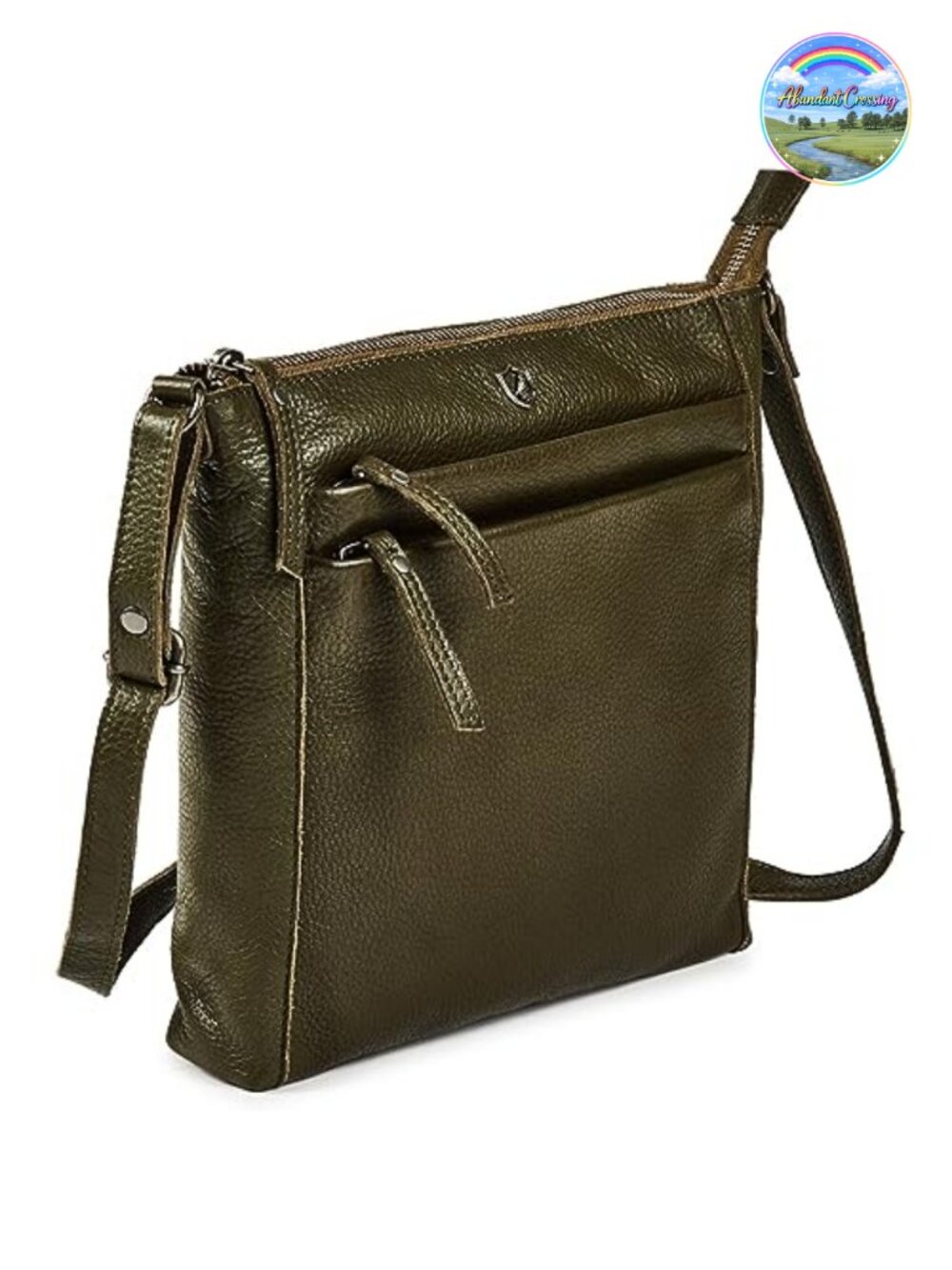Genuine Nappa Leather Crossbody Bag Small Multi-Zip Travel Purse